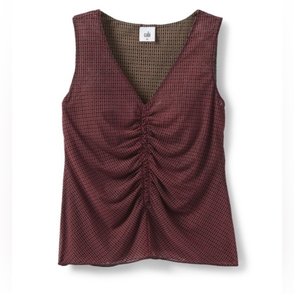 CAbi 23 SASSY TOP brown Red
